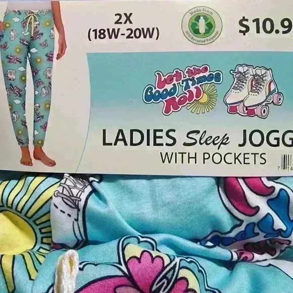 Womens Roller Skate Sleep Jogger with Pockets Size 2X Super Soft & Comfy - Picture 2 of 7